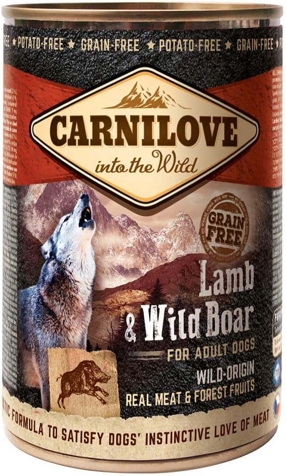 Carnilove Grain Free Lamb & Wildboar Adult Dog Food Tins 400g