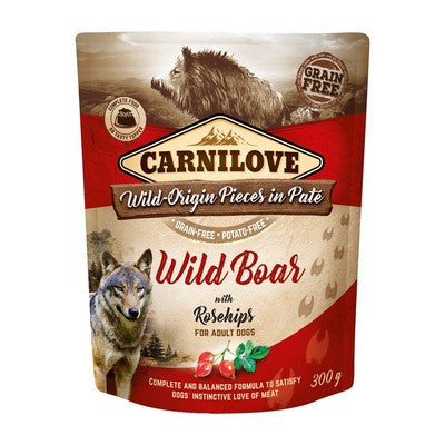 Carnilove Wild Boar With Rosehips Adult Wet Dog Pouch 300g