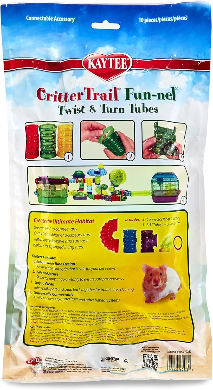 Kaytee Critter Trail Fun-nel Twist & Turn Tubes 10 Pcs