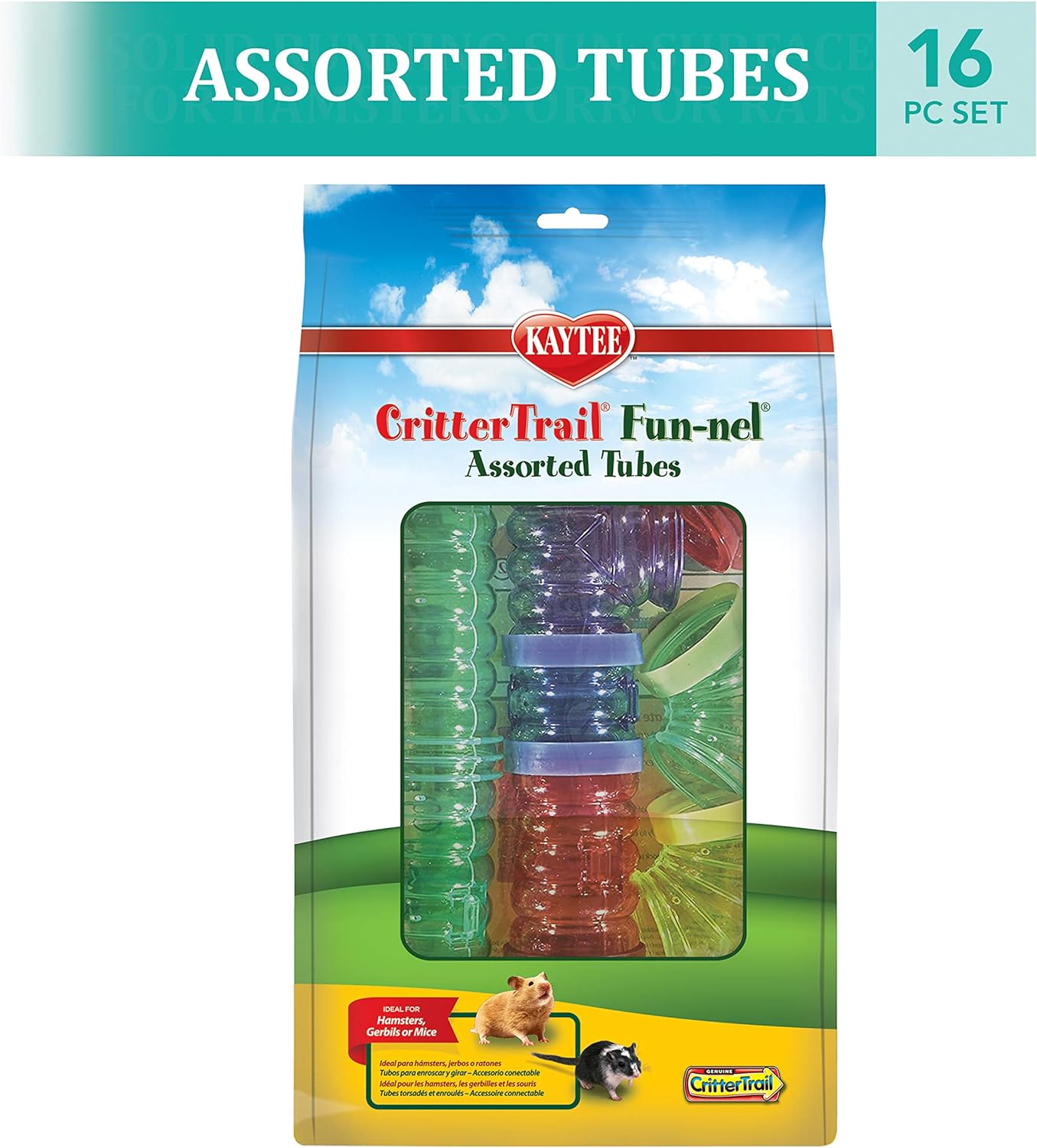 Kaytee Critter Trail Fun-nel Assorted Tubes 16 Pcs