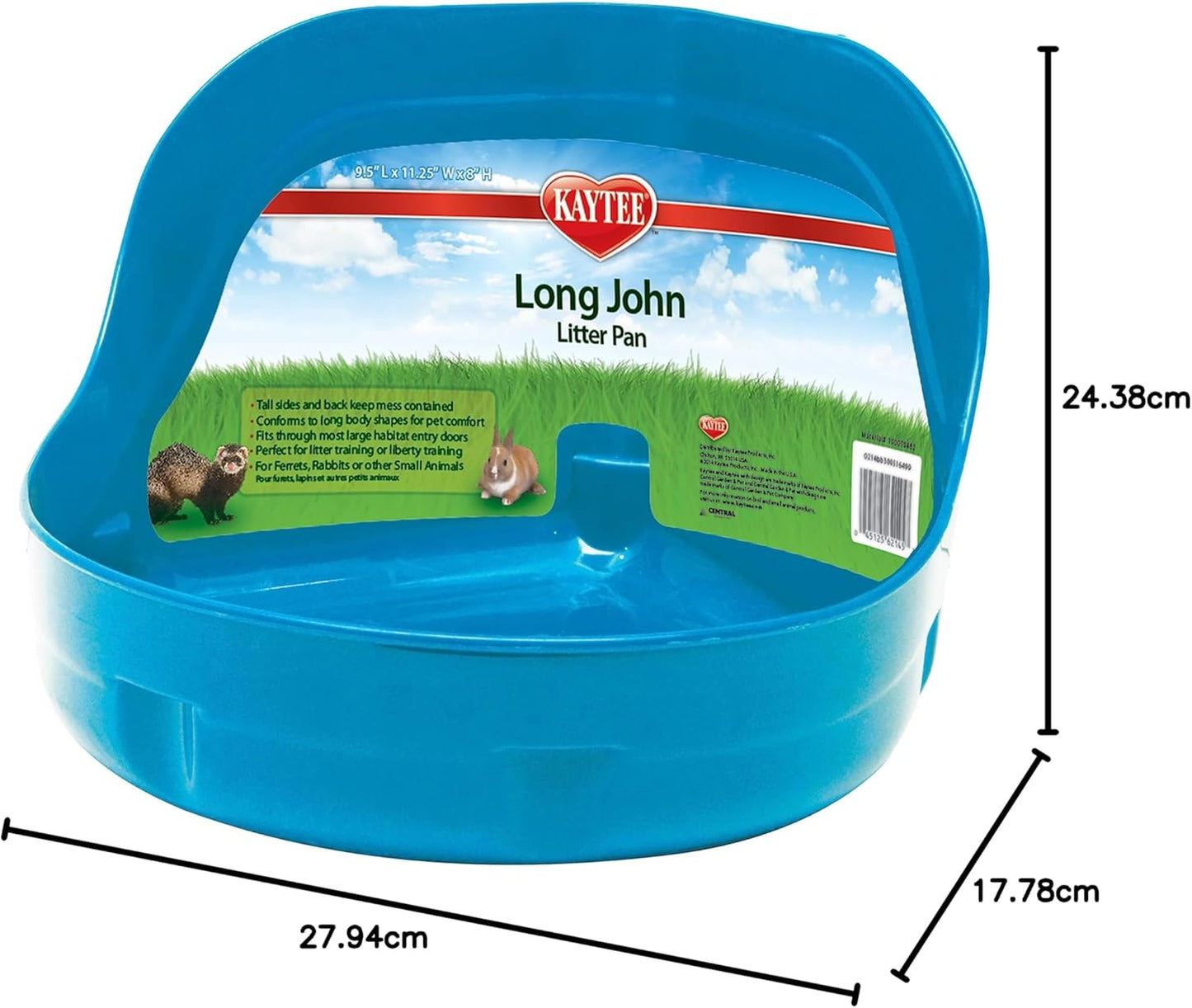 Kaytee Long John Hi Side Litter Pan Assorted Colours