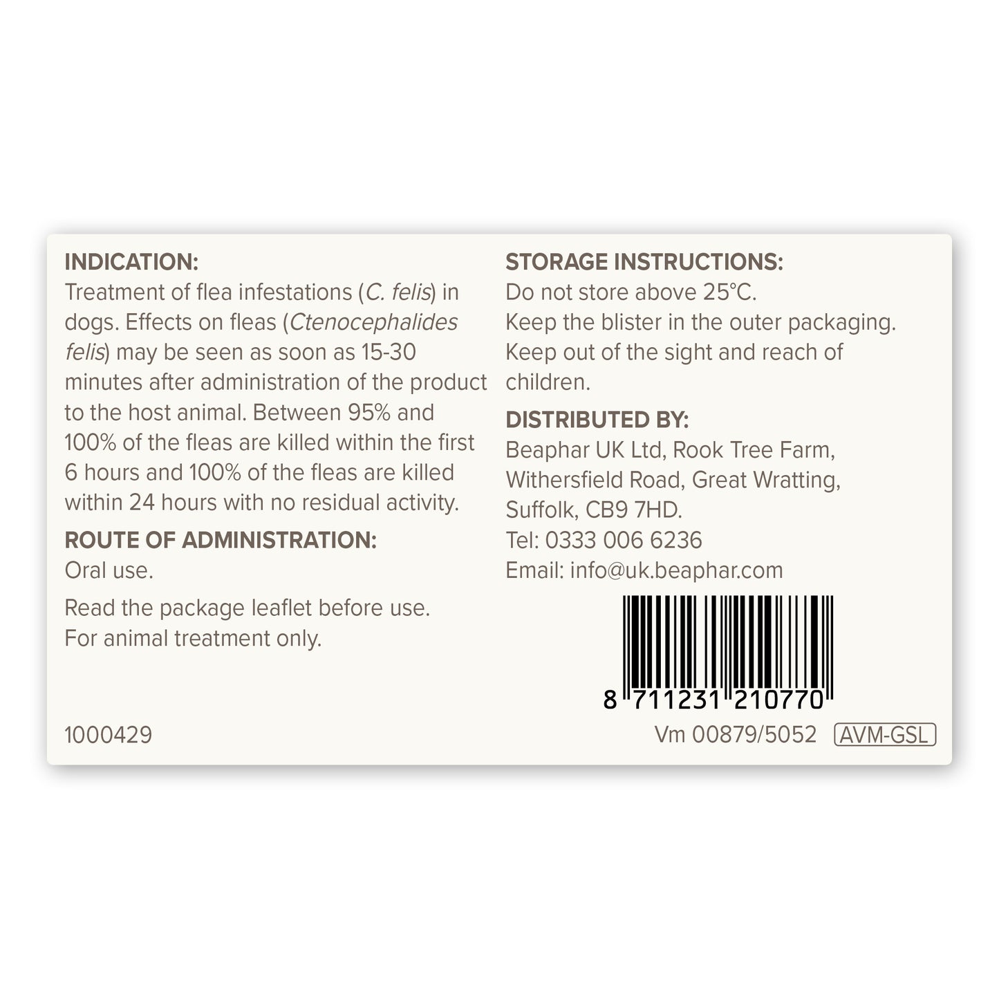 Beaphar Flea 57mg Tablets For Large Dogs 3 Tablets, Fast Acting Kills Fleas Within 24hours