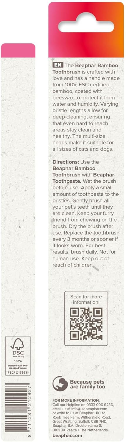 Beaphar Bamboo Toothbrush Beeswax Coated