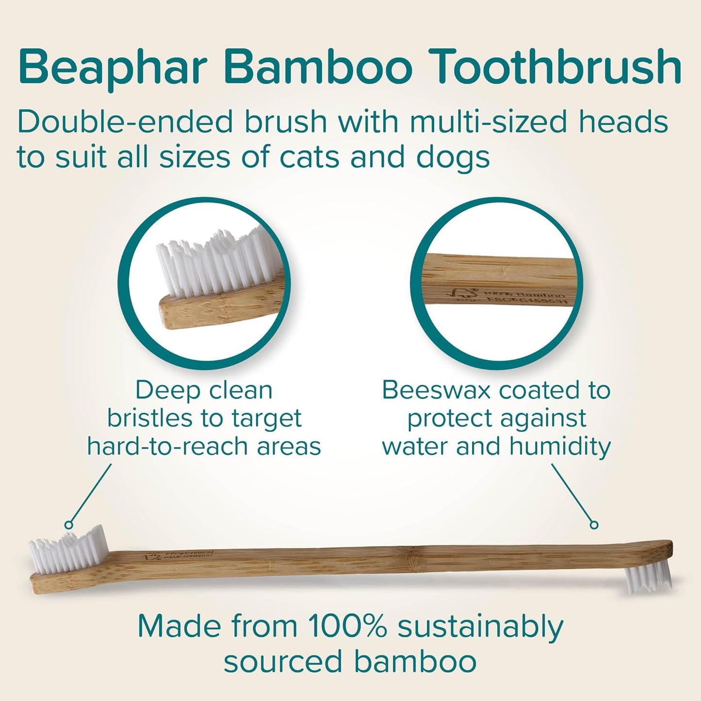 Beaphar Bamboo Toothbrush Beeswax Coated