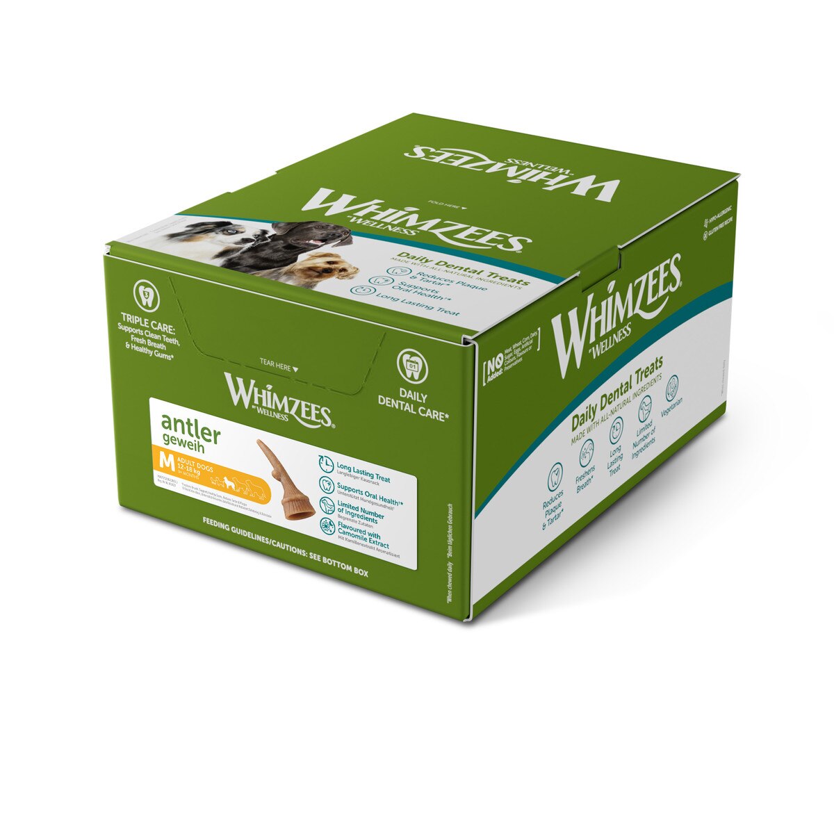 Whimzees Antler Medium Bulk Box Of 66