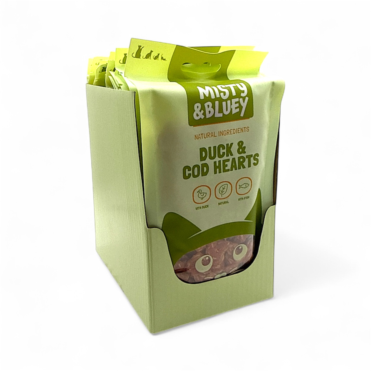 Misty & Bluey Duck & Cod Hearts 50g