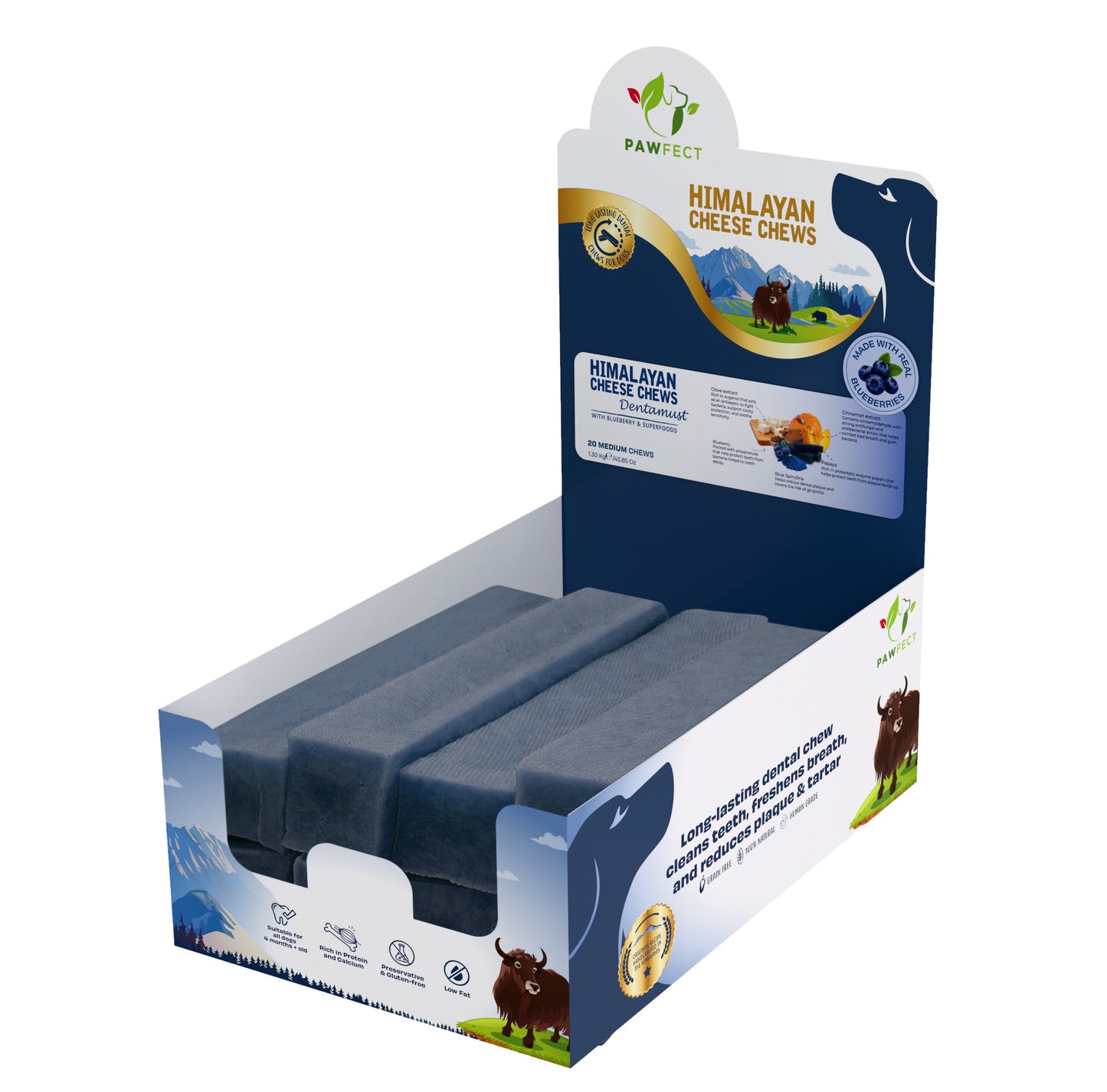 Pawfect Himalayan Chew Bar Blueberry Medium 65g