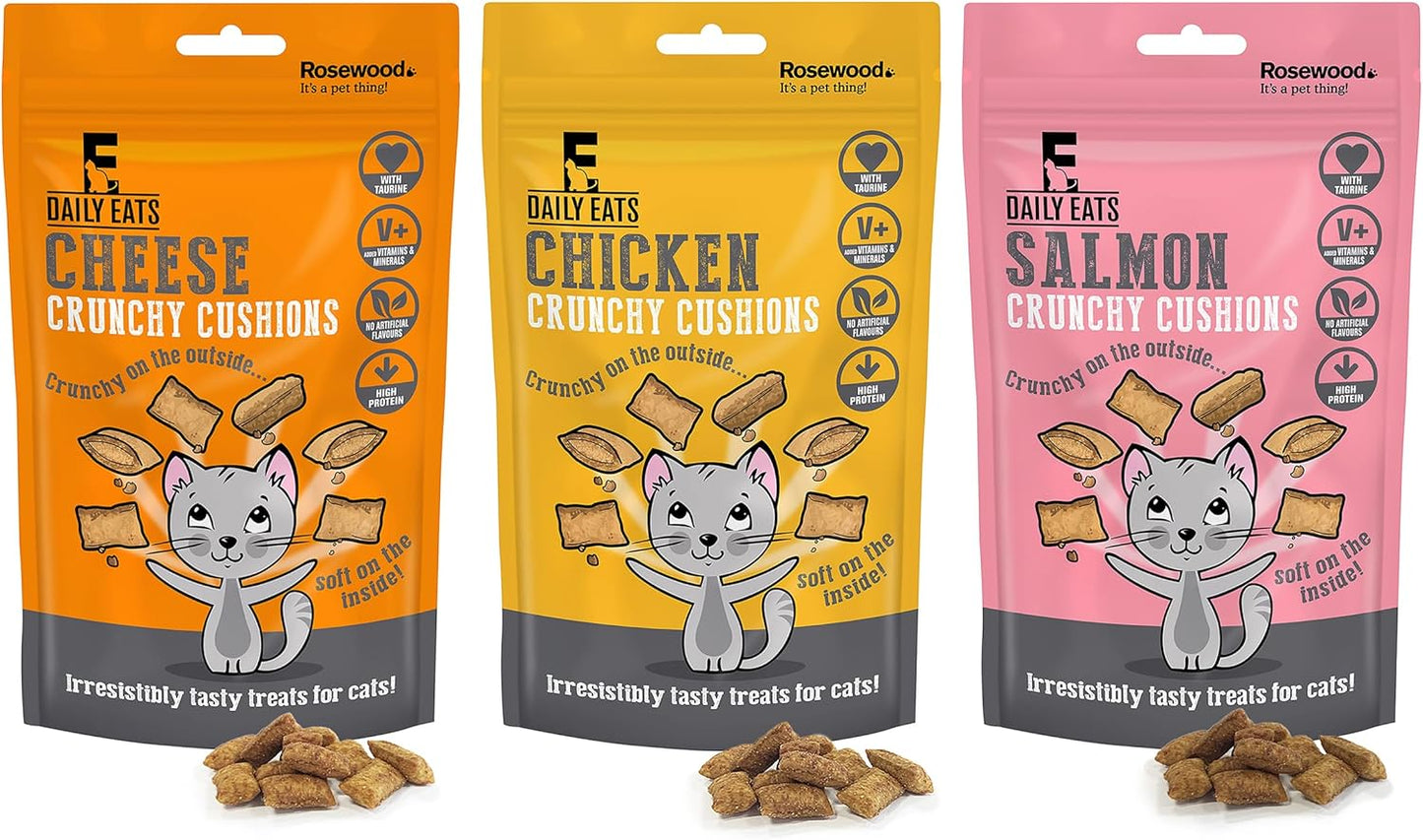 Daily Eats Crunchy Cat Cushions Variety Box (12 x 60g Bags)