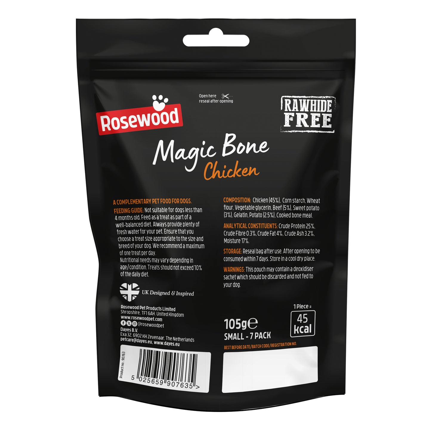 Rosewood Chicken Magic Bone Small Dog Treats 105g 7pcs