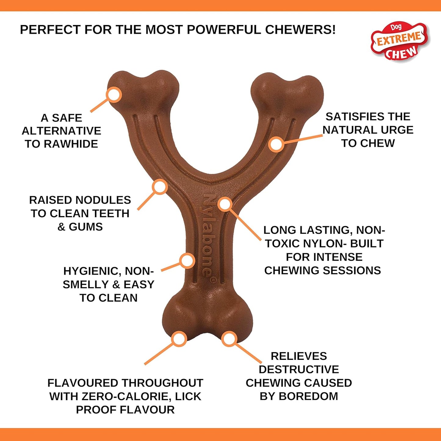 Nylabone Wishbone Bison Large Hold & Chew