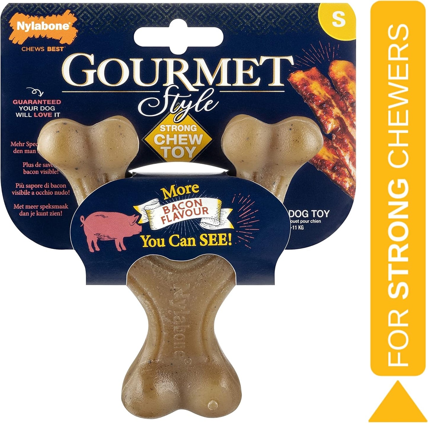 Nylabone Gourmet Style Wishbone Small - Bacon