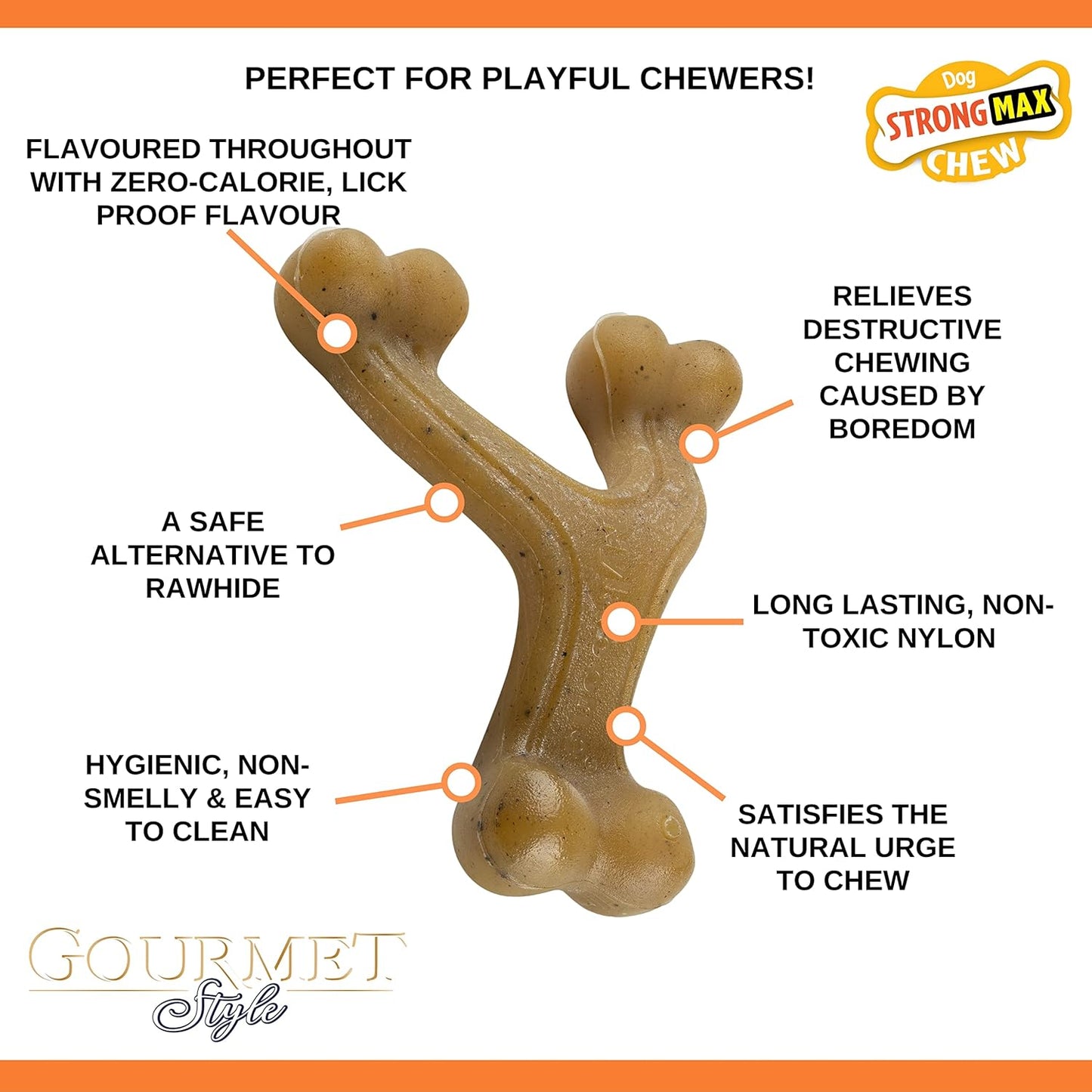 Nylabone Gourmet Style Wishbone Small - Bacon