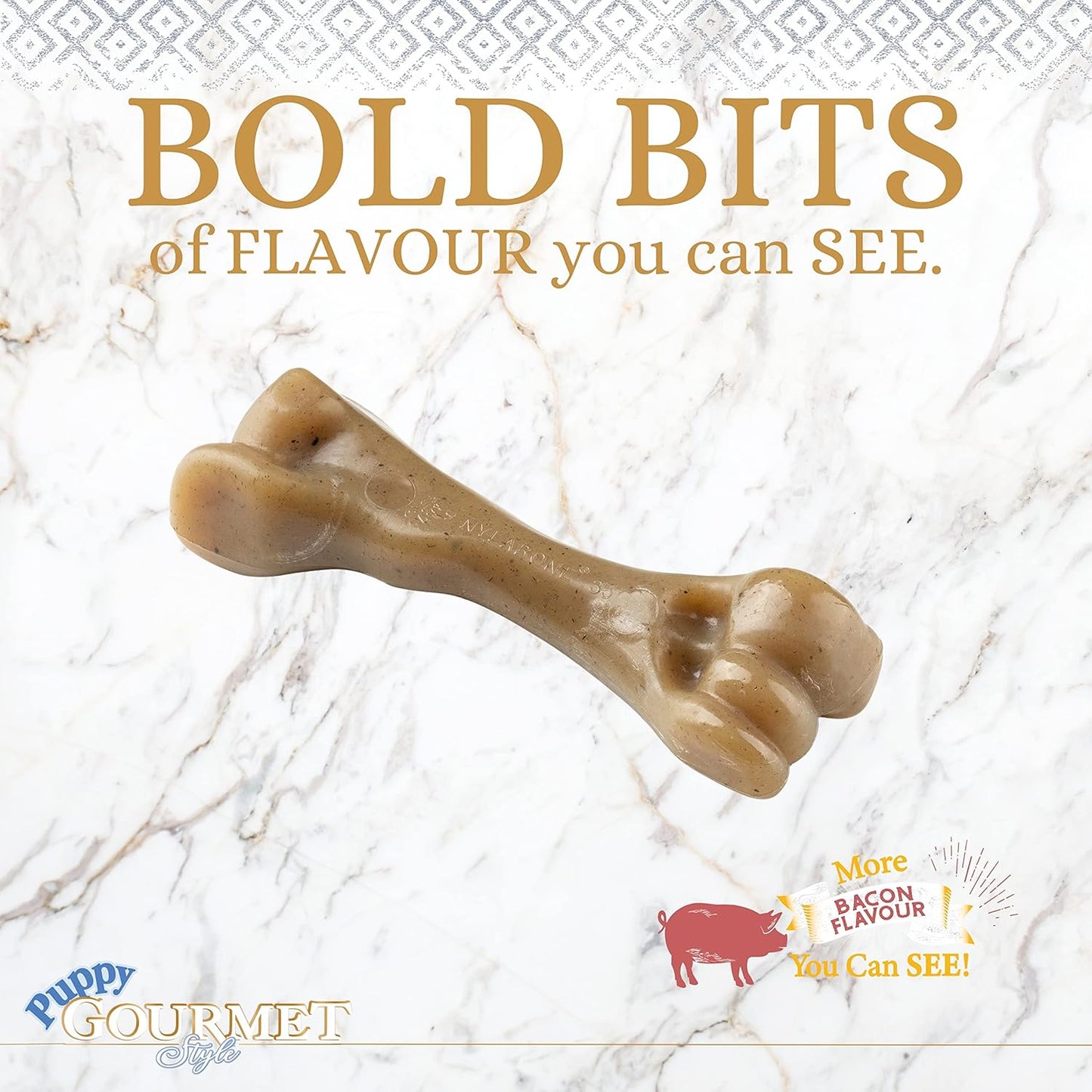 Nylabone Gourmet Puppy Gourmet Femur Bacon