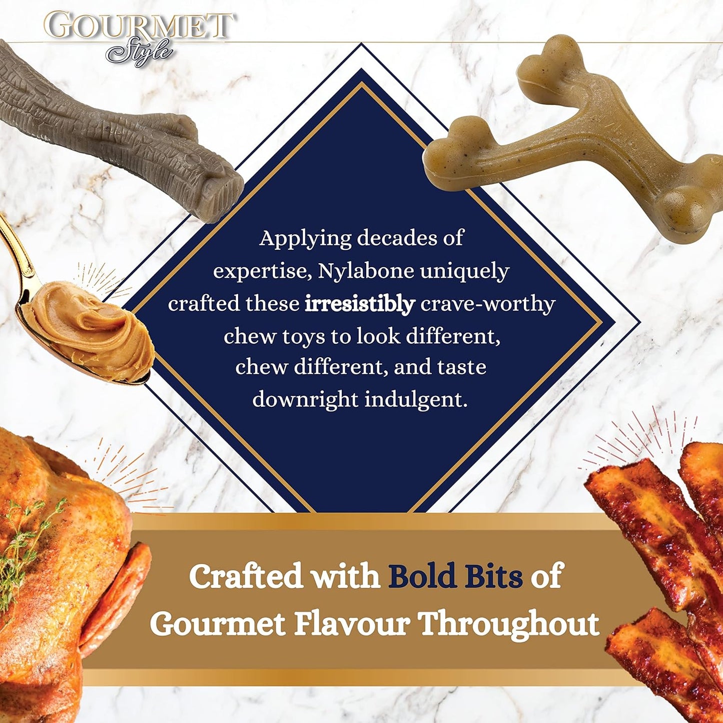 Nylabone Gourmet Puppy Gourmet Femur Bacon