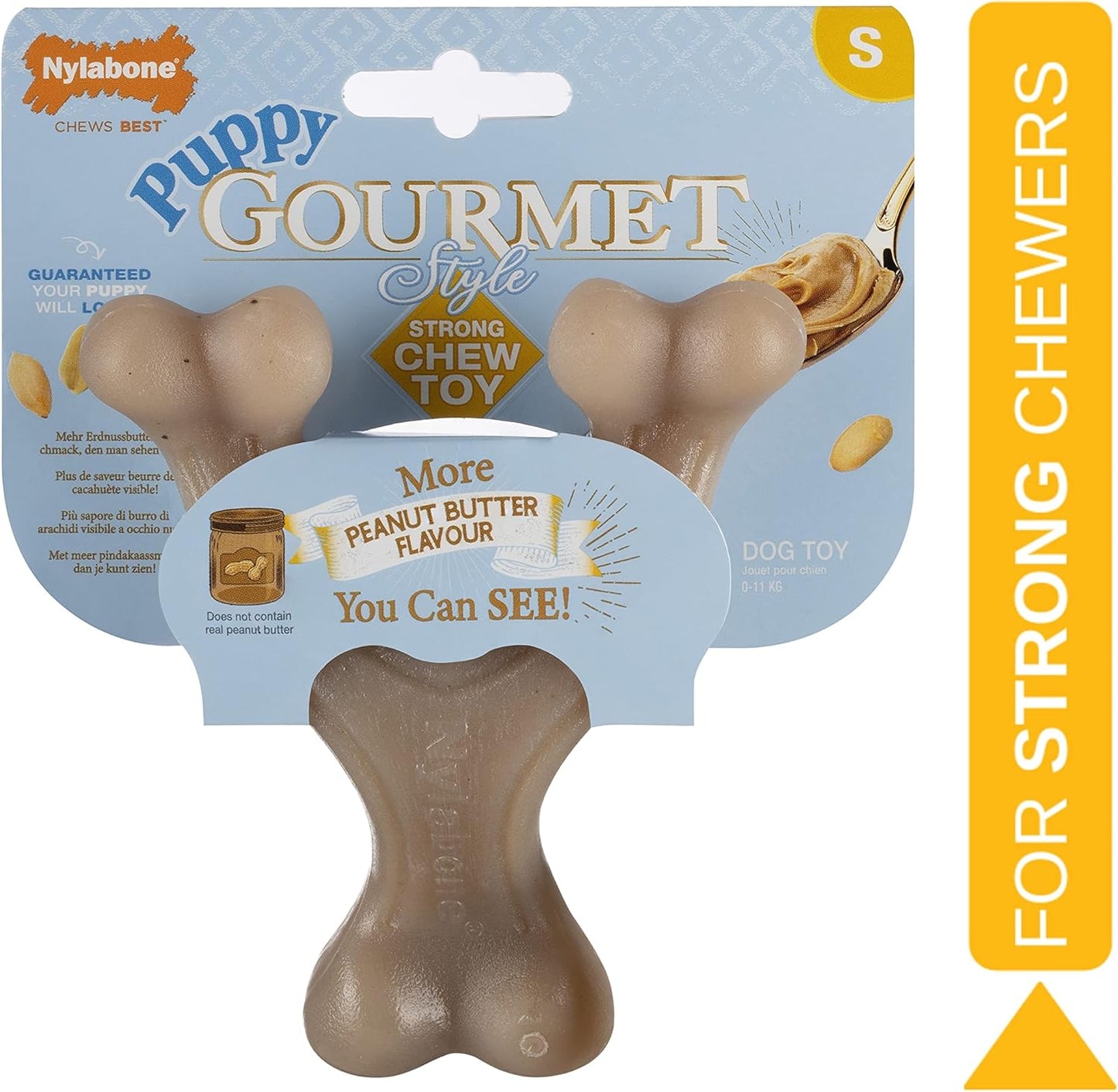 Nylabone Puppy Gourmet Wishbone Small Peanut Butter