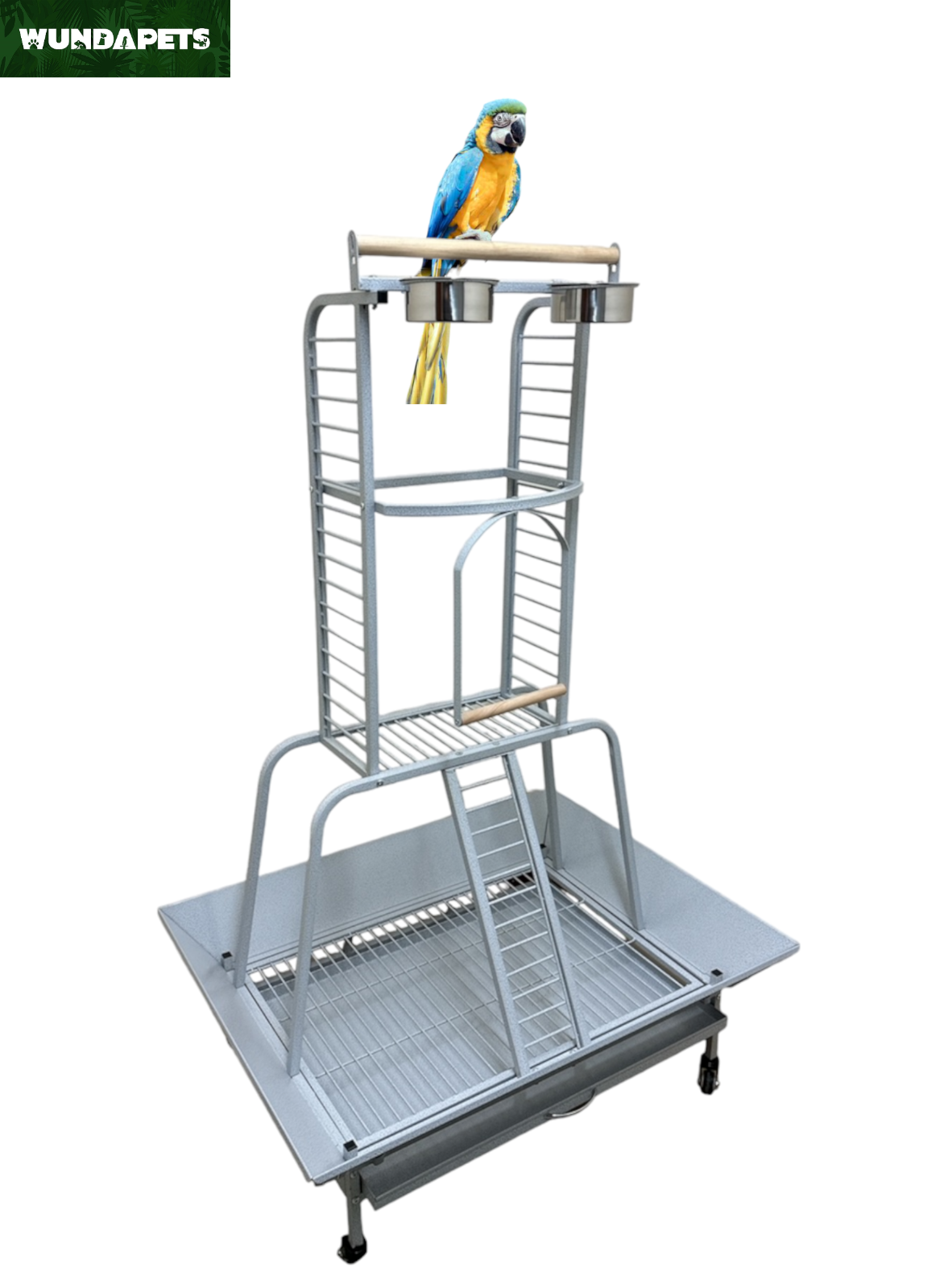Wundapets Buckingham Parrot Stand Stone White