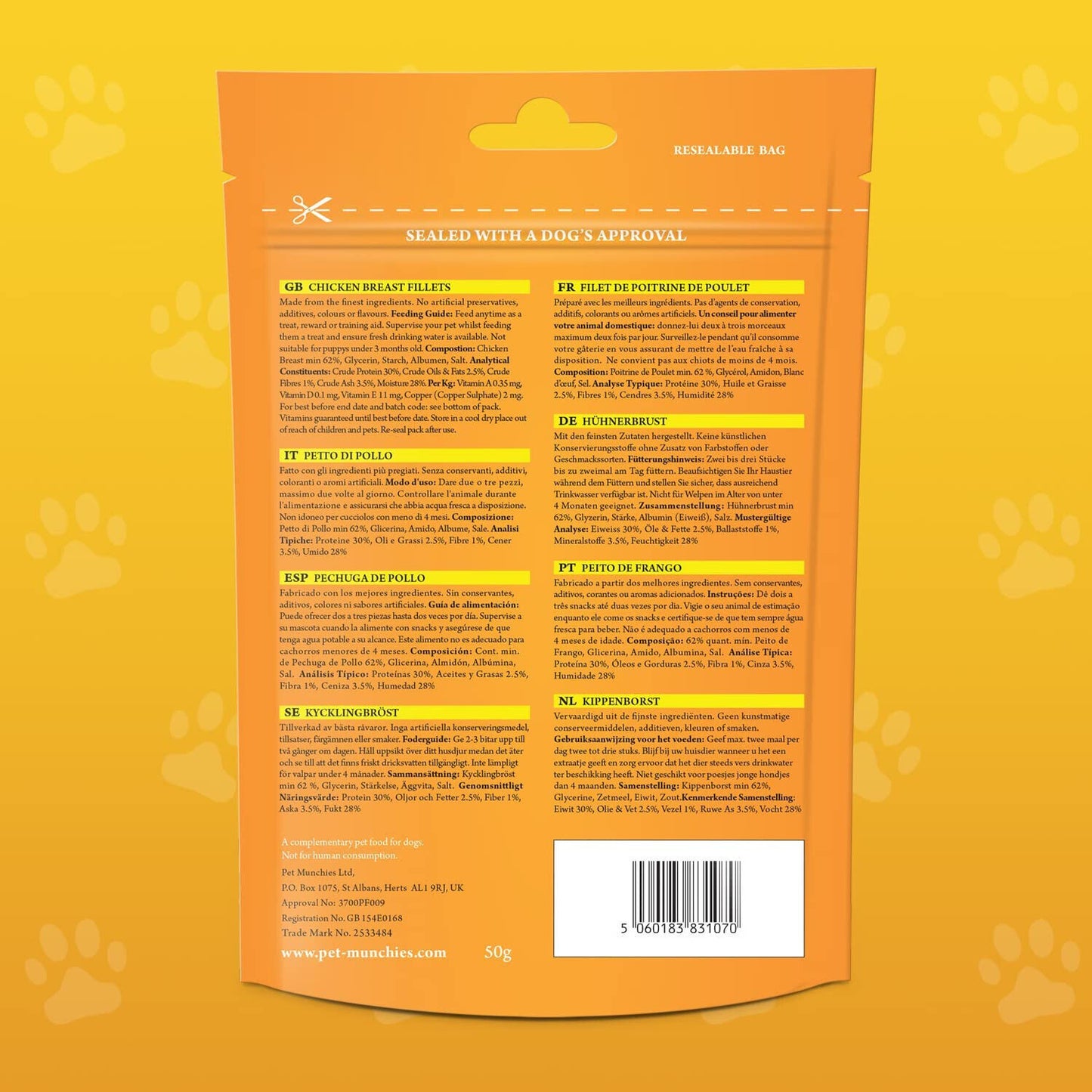 Pet Munchies Chicken Training Treats 50g