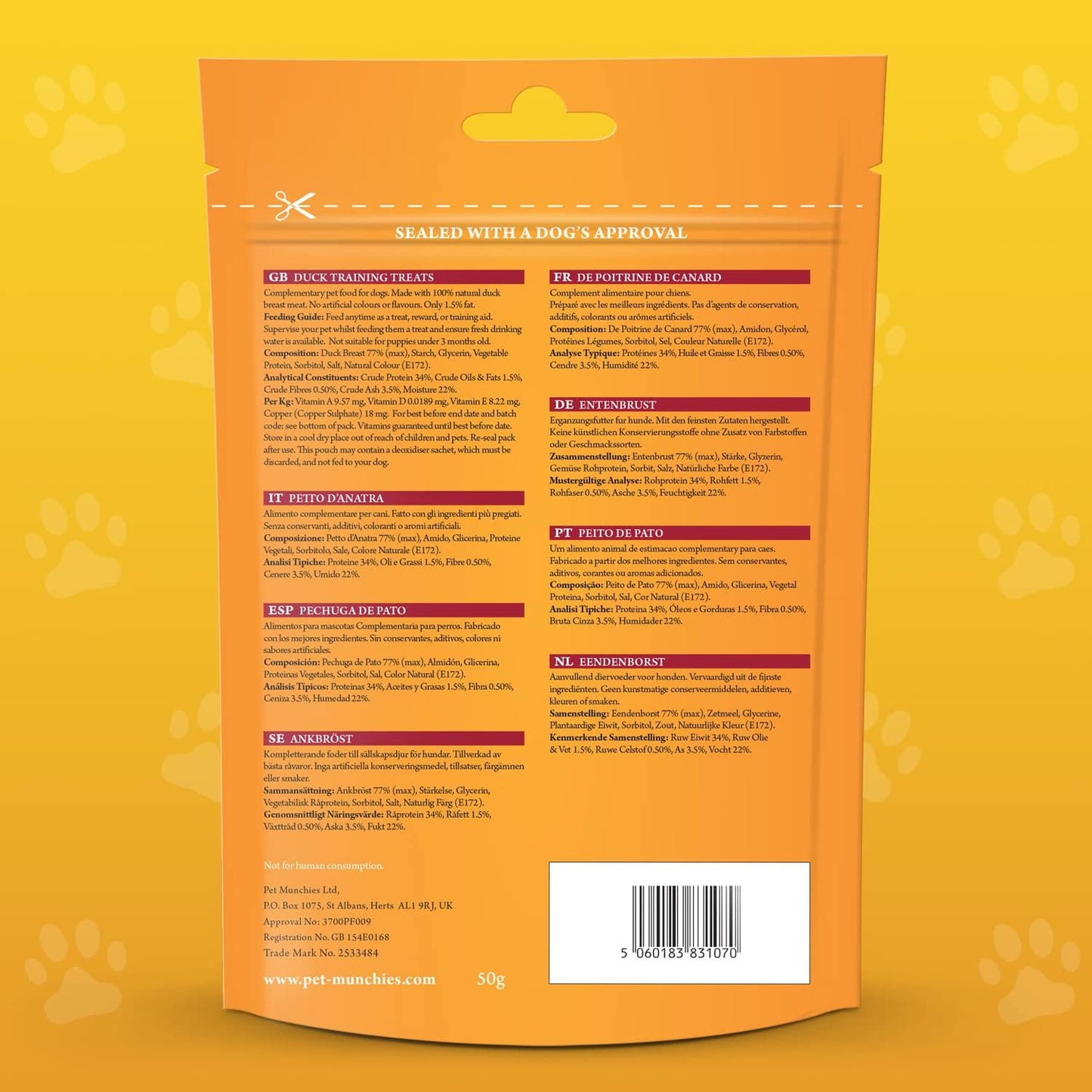 Pet Munchies Duck Training Treats 50g