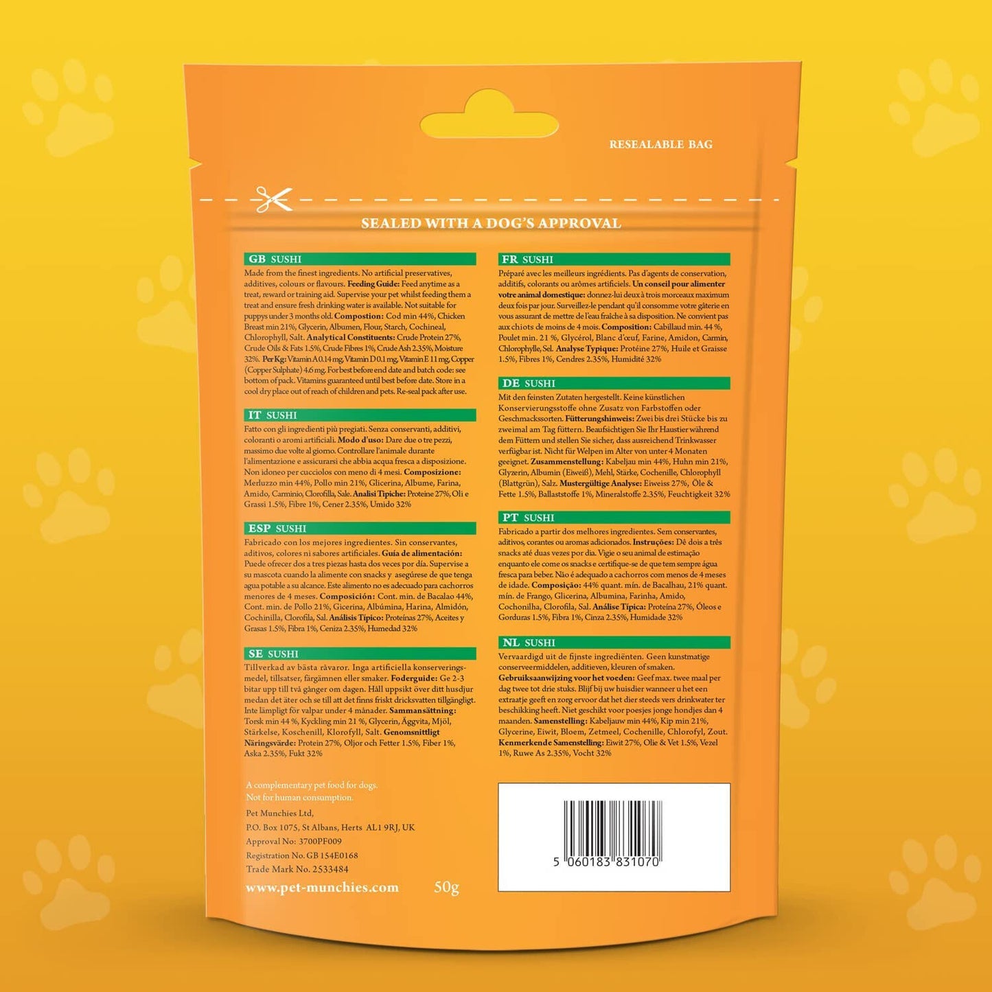 Pet Munchies Sushi Training Treats 50g