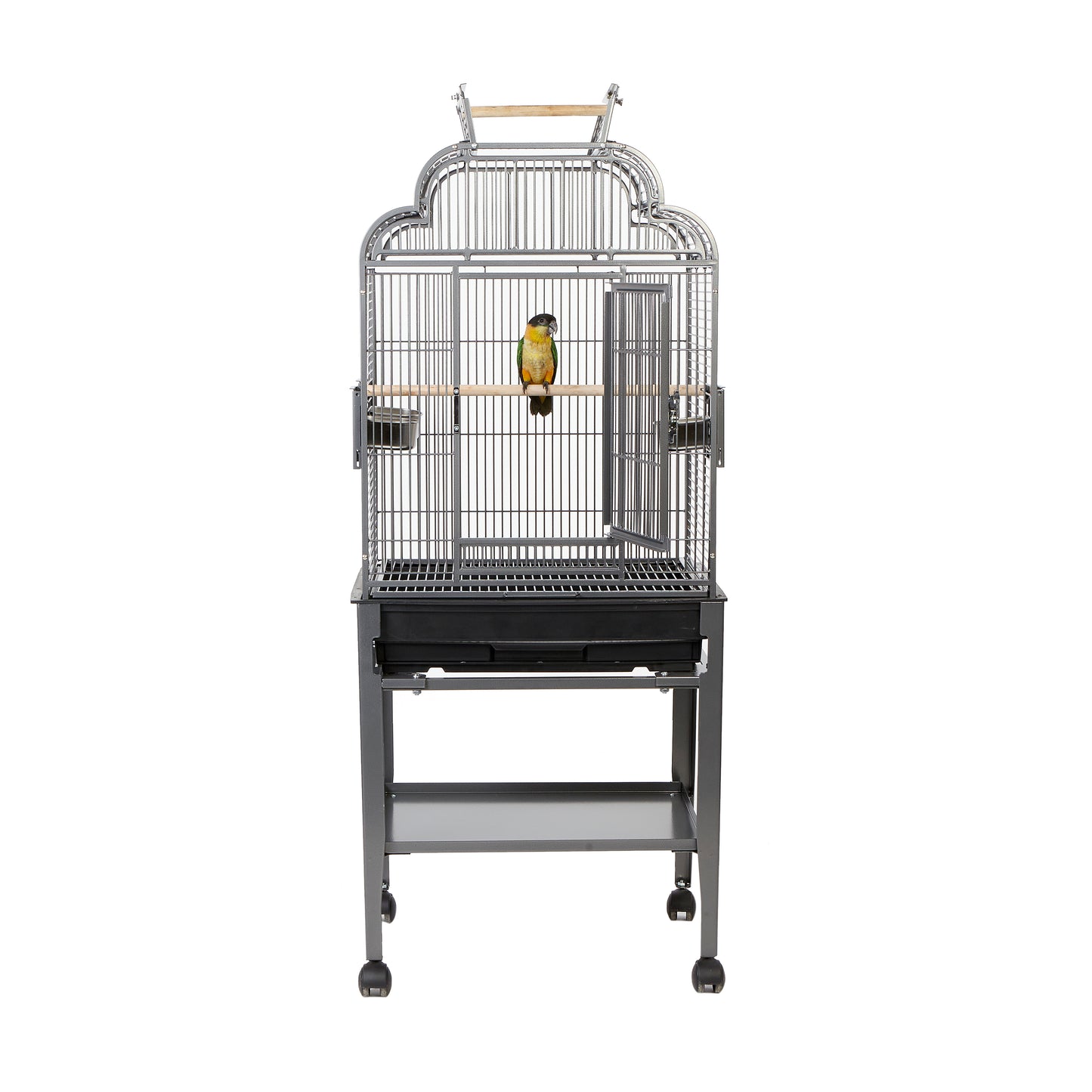 Rainforest Peru Open Top Medium Bird Cage Antique Black