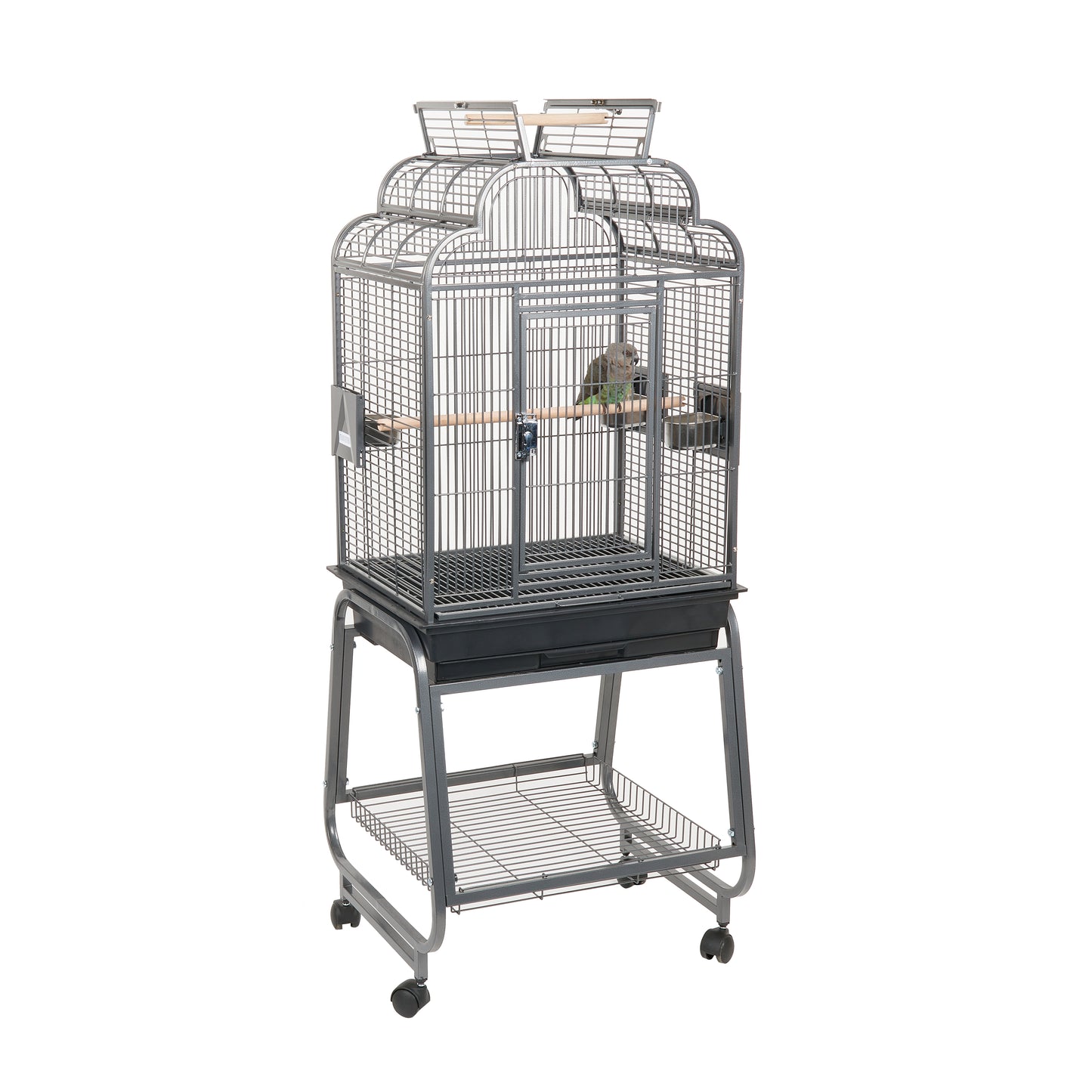 Rainforest Peru Open Top Medium Bird Cage Antique Black