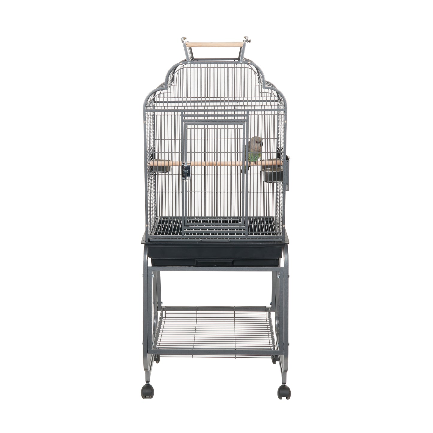 Rainforest Peru Open Top Medium Bird Cage Antique Black