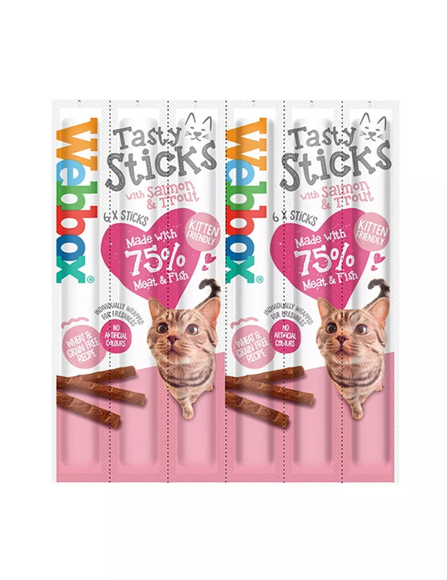 Webbox Cats Delight Tasty Sticks Salmon & Trout Flavour 6 Pack
