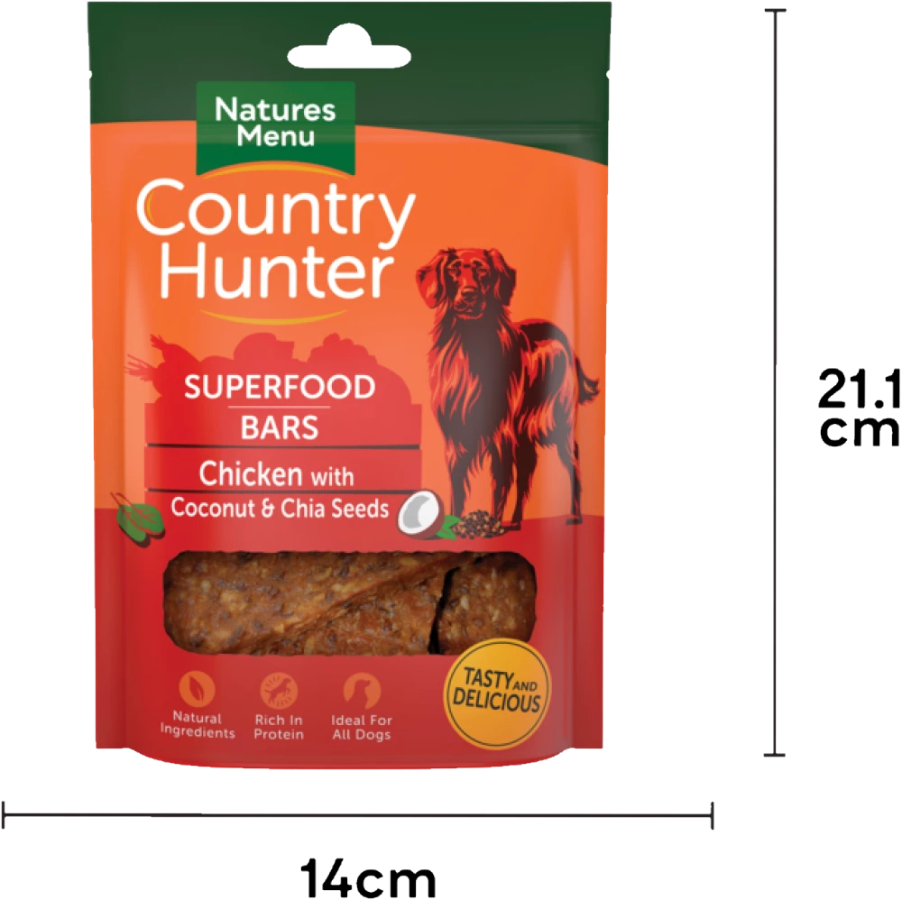 Natures Menu Country Hunter Air Dried Chicken With Coconut & Chia Seeds Treats 100g