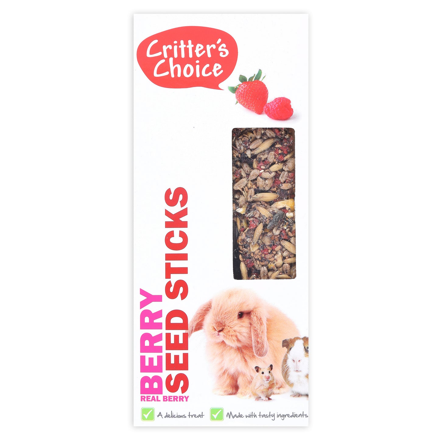 Critter's Choice Small Animal Seed Sticks Strawberry & Raspberry 2 Sticks 100g