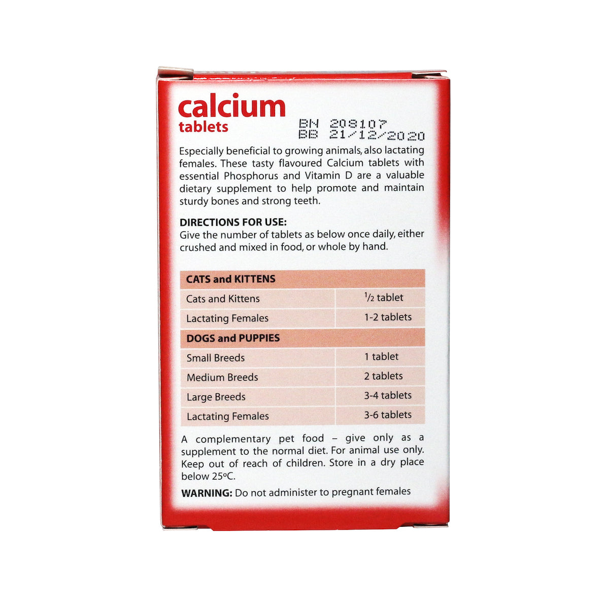Johnson's Veterinary Calcium Tablets 40 Tablets