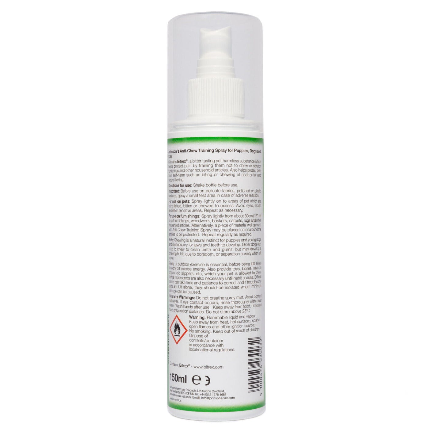 Johnson's Veterinary Anti Chew Training Spray 150ml