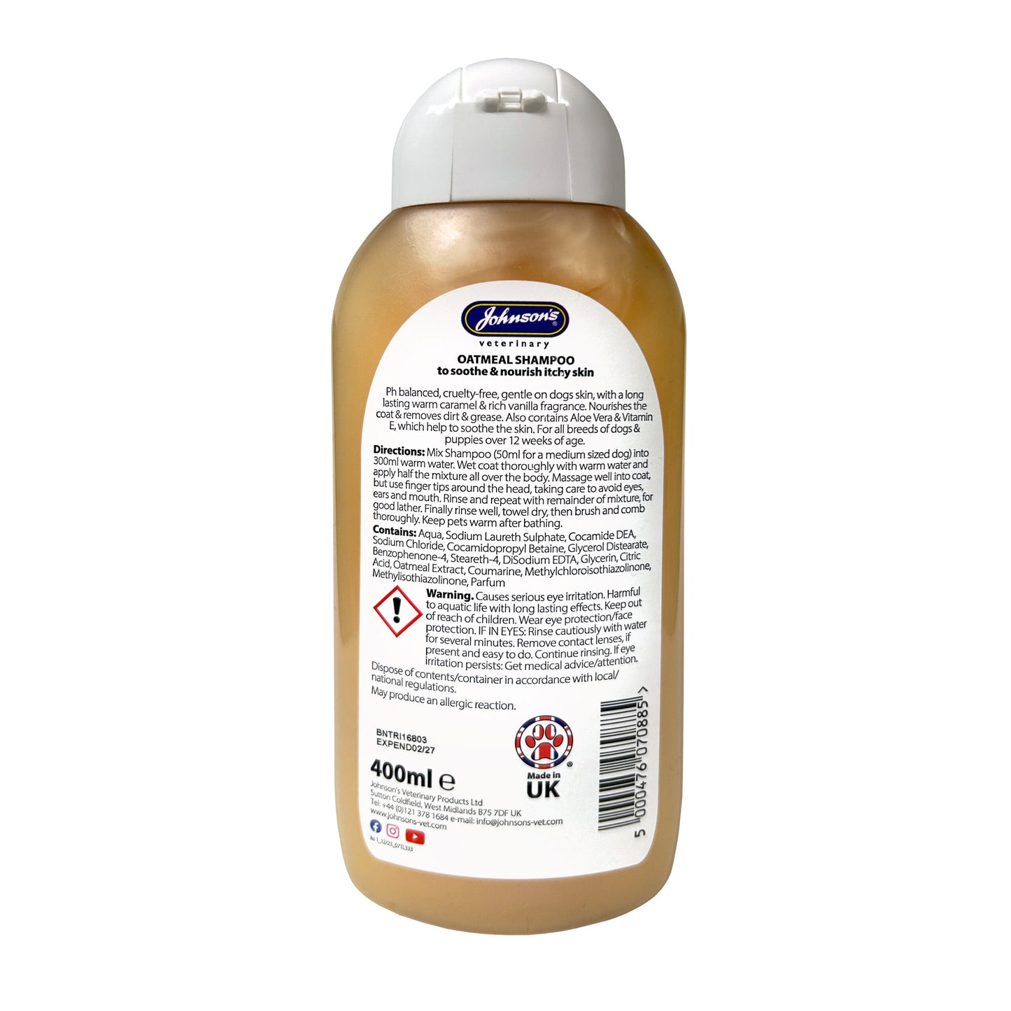 Johnson's Veterinary Oatmeal Shampoo 400ml