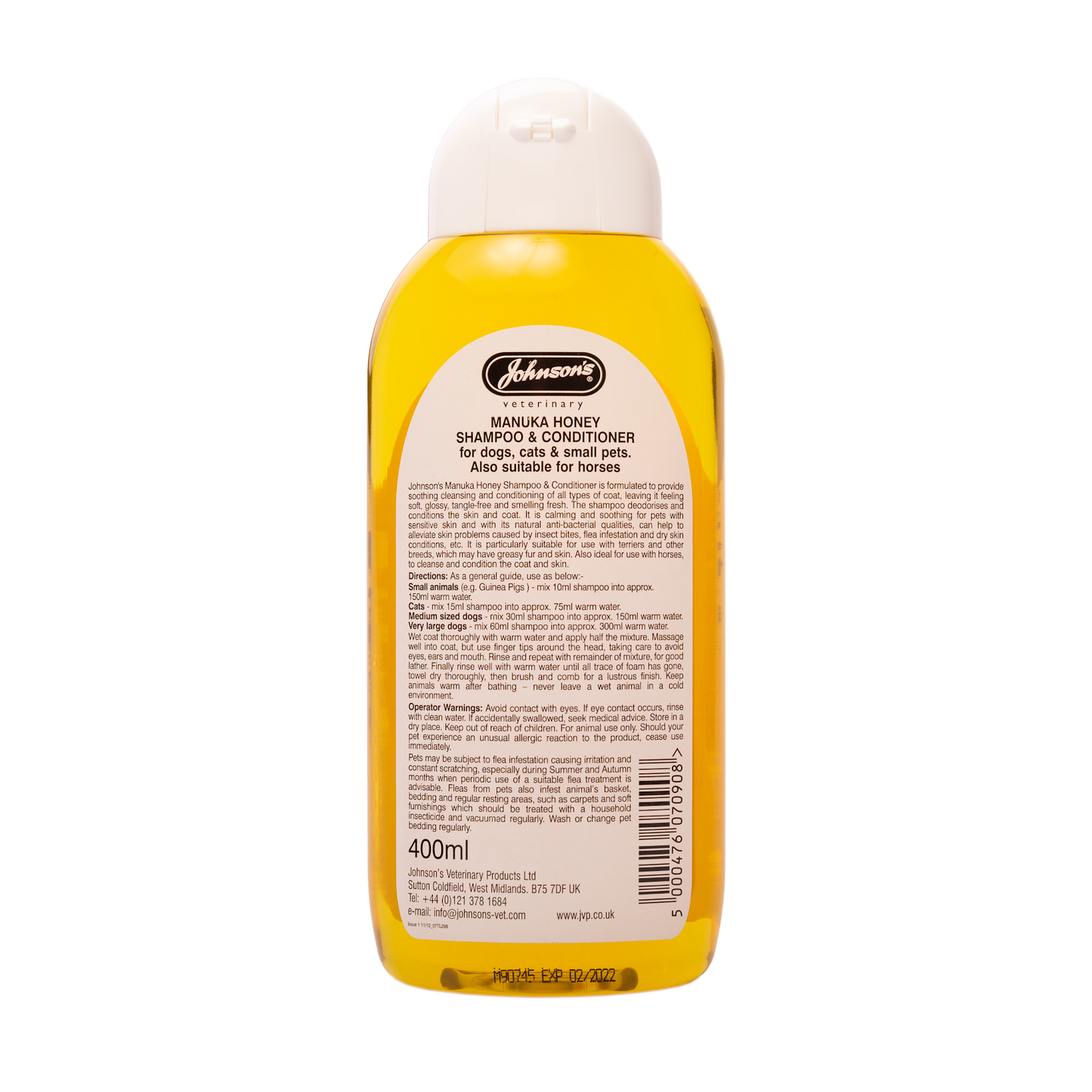 Johnson's Veterinary 2-in-1 Manuka Honey Shampoo & Conditioner 400ml