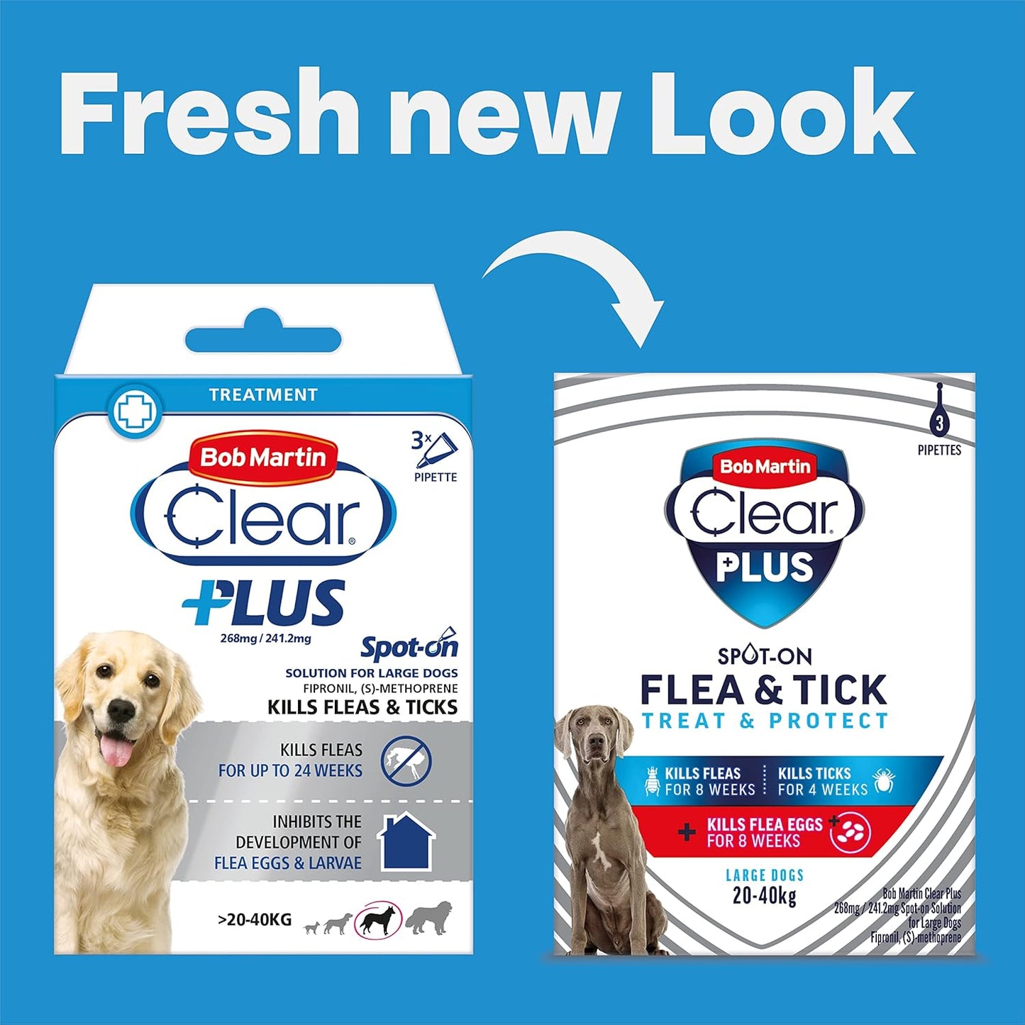 Bob Martin Clear Plus Spot On Large Dogs 20-40kg 3 Pipettes