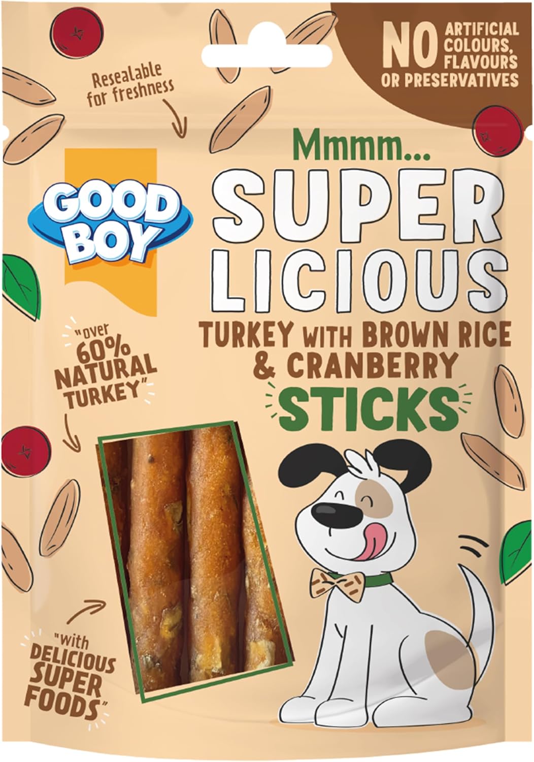 Good Boy Turkey With Brown Rice & Cranberry Sticks 70g
