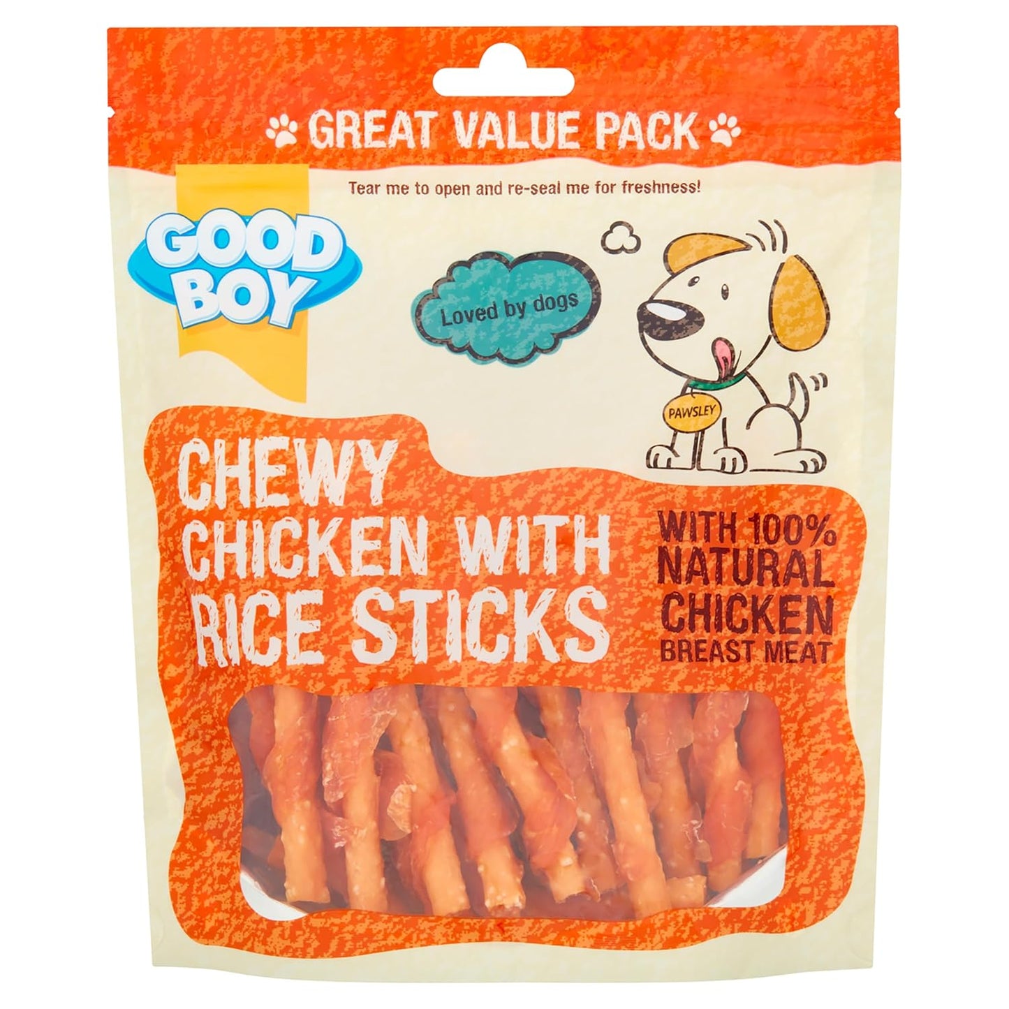 Good Boy Chewy Chicken With Rice Sticks Value Bag 300g