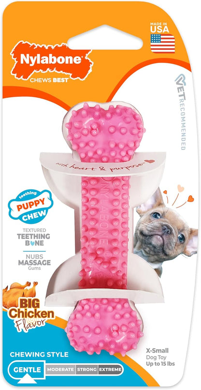 Nylabone Puppy Teething Bone Pink X-Small 0-7kg