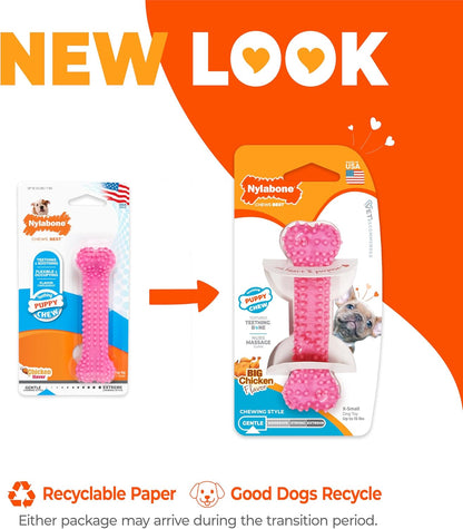 Nylabone Puppy Teething Bone Pink X-Small 0-7kg