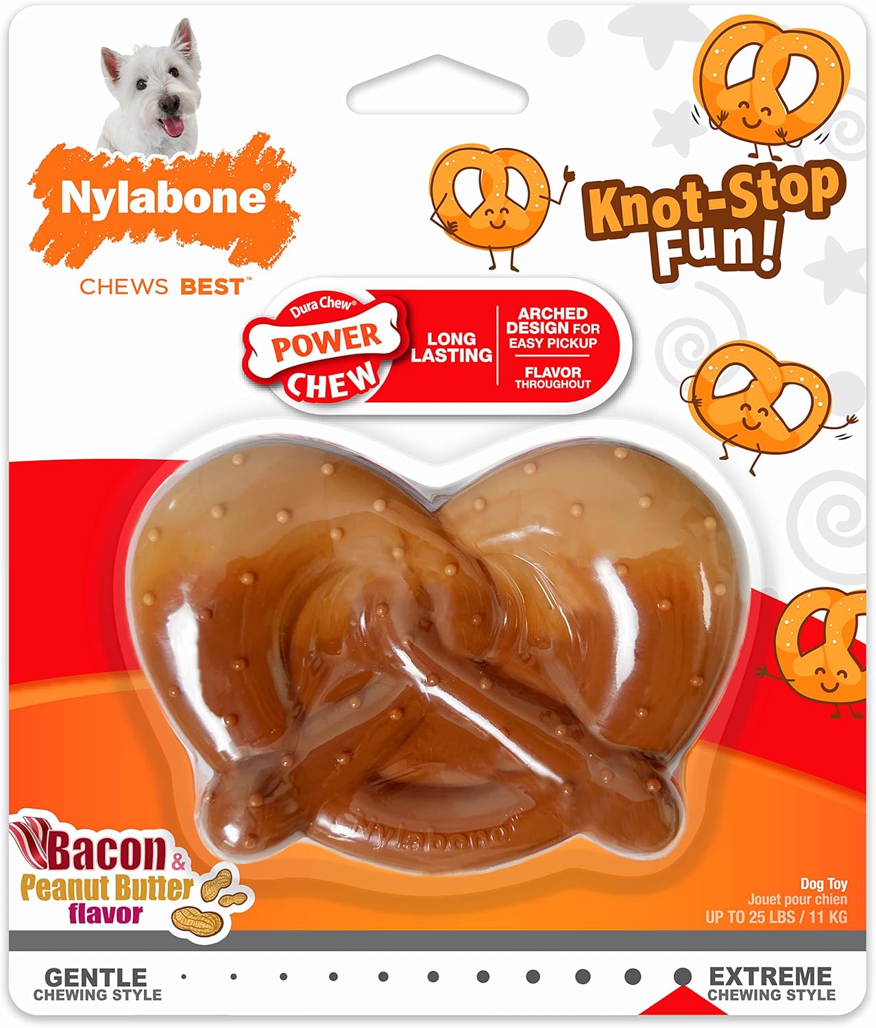 Nylabone Pretzel Bacon & Peanut Butter Small Up To 11kg