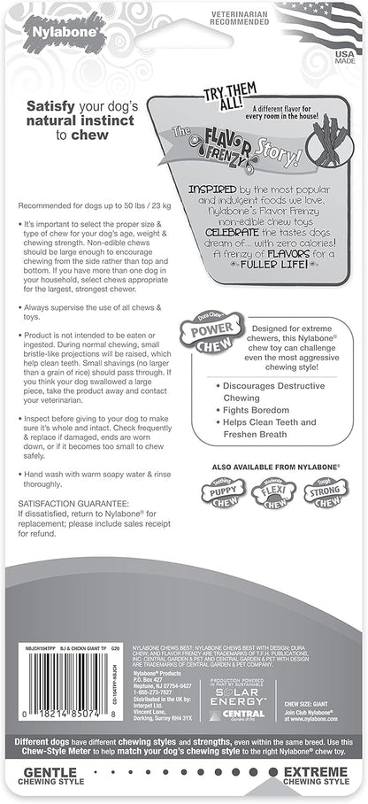 Nylabone Giant Twin Pack Chicken & Beef Jerky Up To 23Kg