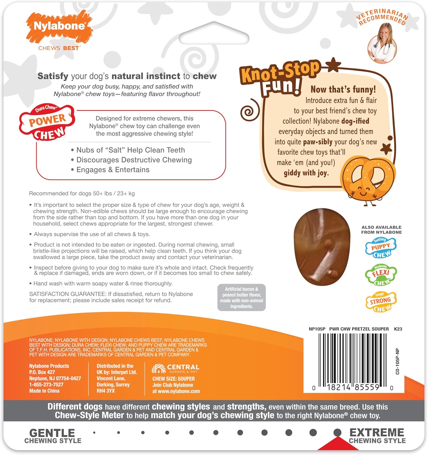 Nylabone Pretzel Bacon & Peanut Butter X Large 23kg+