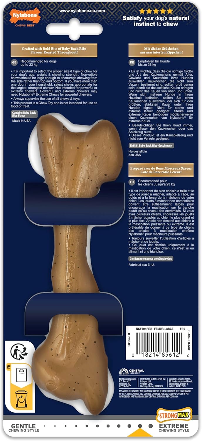 Nylabone Gourmet Femur Baby Back Ribs Large 0-23kg