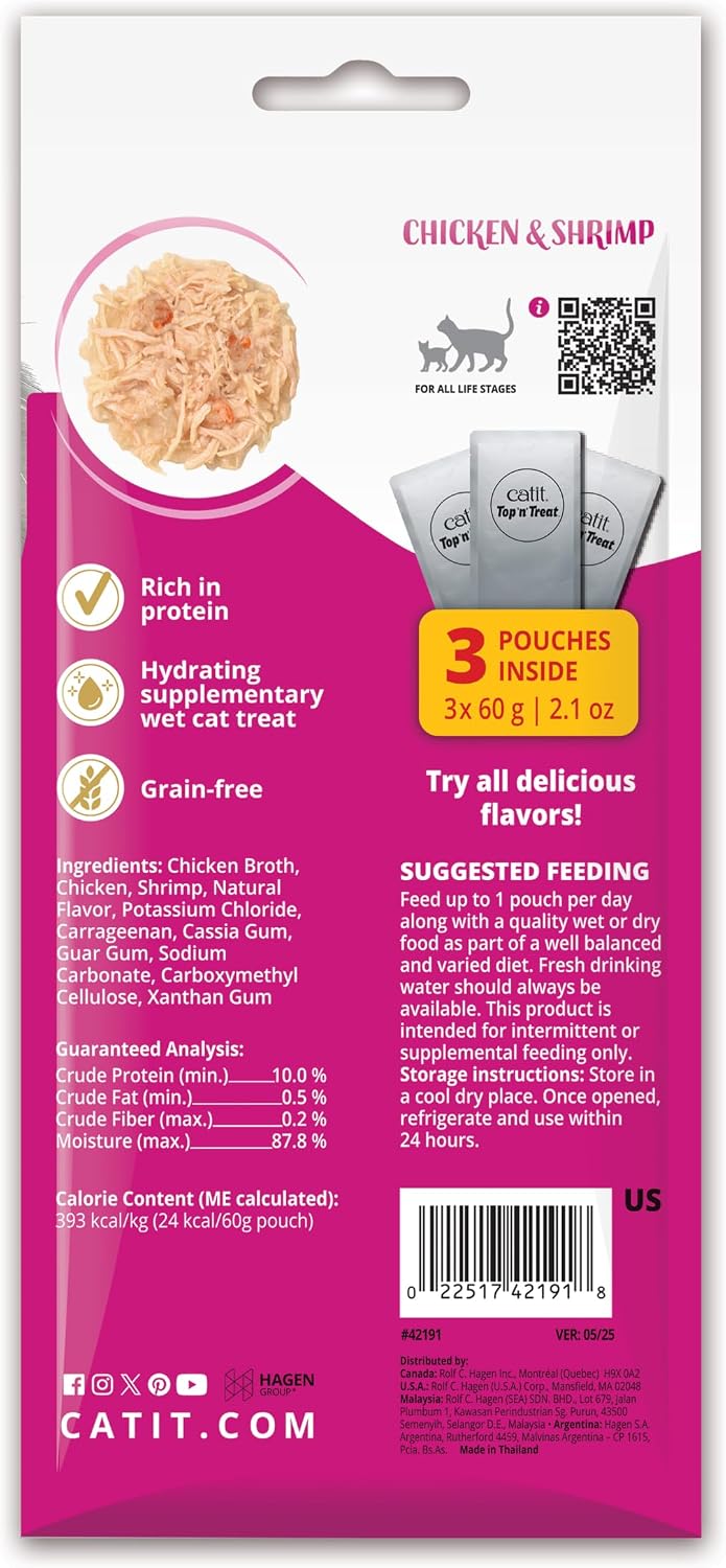 Catit Top 'n' Treat Chicken & Prawns 3 x 60g