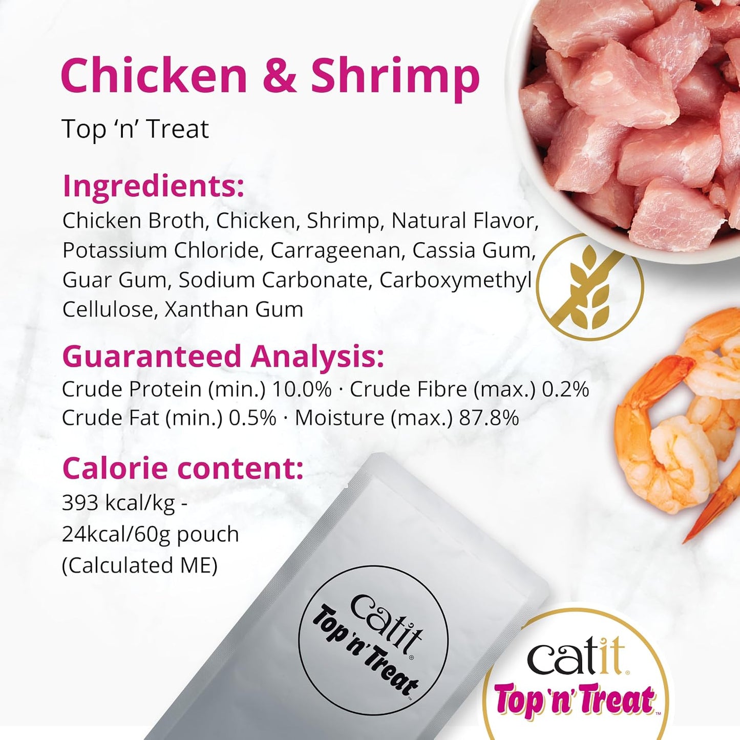 Catit Top 'n' Treat Chicken & Prawns 3 x 60g