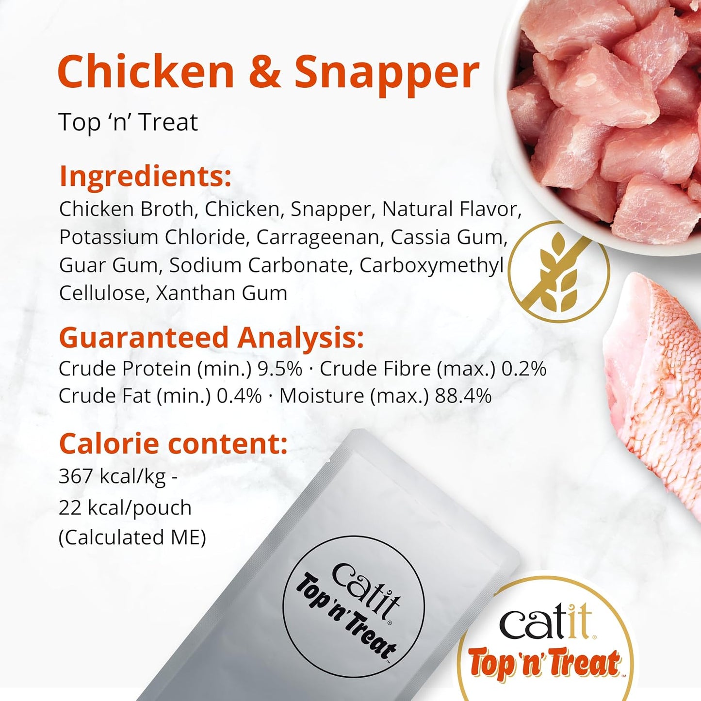 Catit Top 'n' Treat Chicken & Snapper 3 x 60g