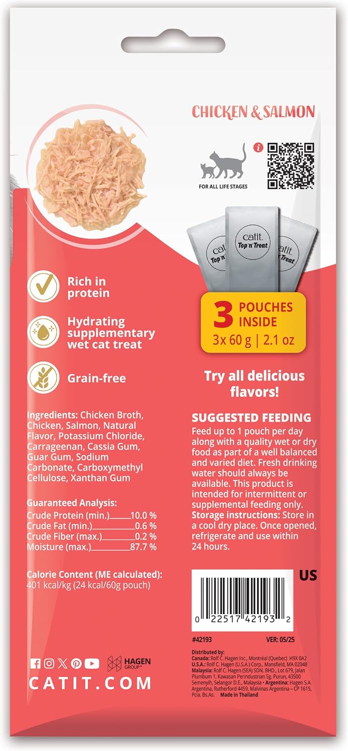 Catit Top 'n' Treat Chicken & Salmon 3 x 60g