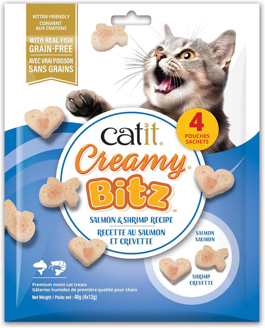 Catit Creamy Blitz Salmon & Prawns Cat Treats 4pk