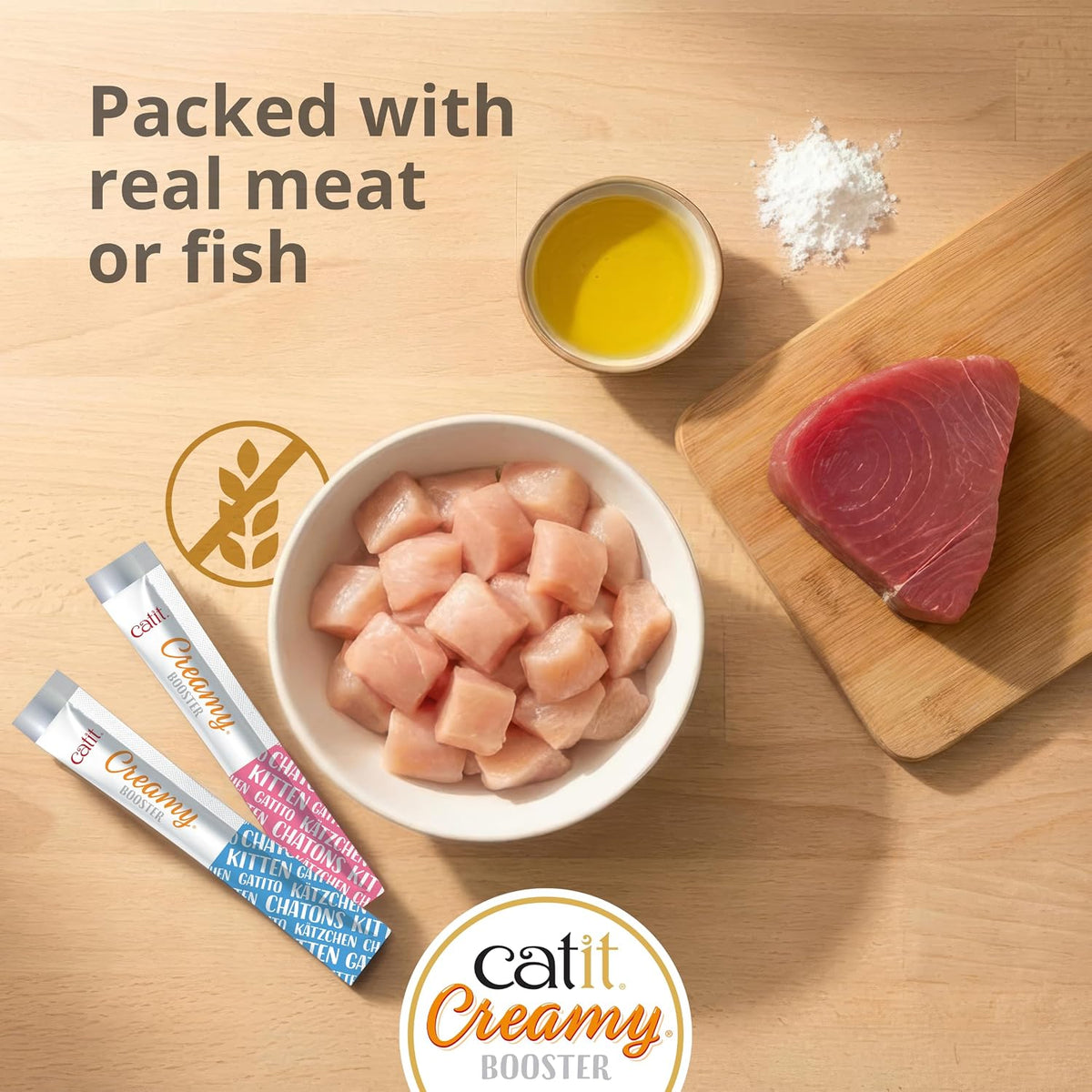 Catit Creamy Booster Chicken For Kittens 4 x 10g