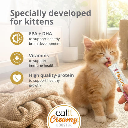 Catit Creamy Booster Tuna For Kittens 4 x 10g