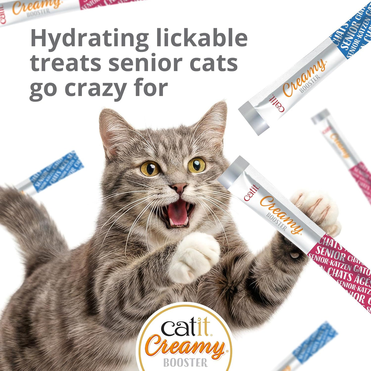 Catit Creamy Booster Chicken For Senior Cats 4 x 10g